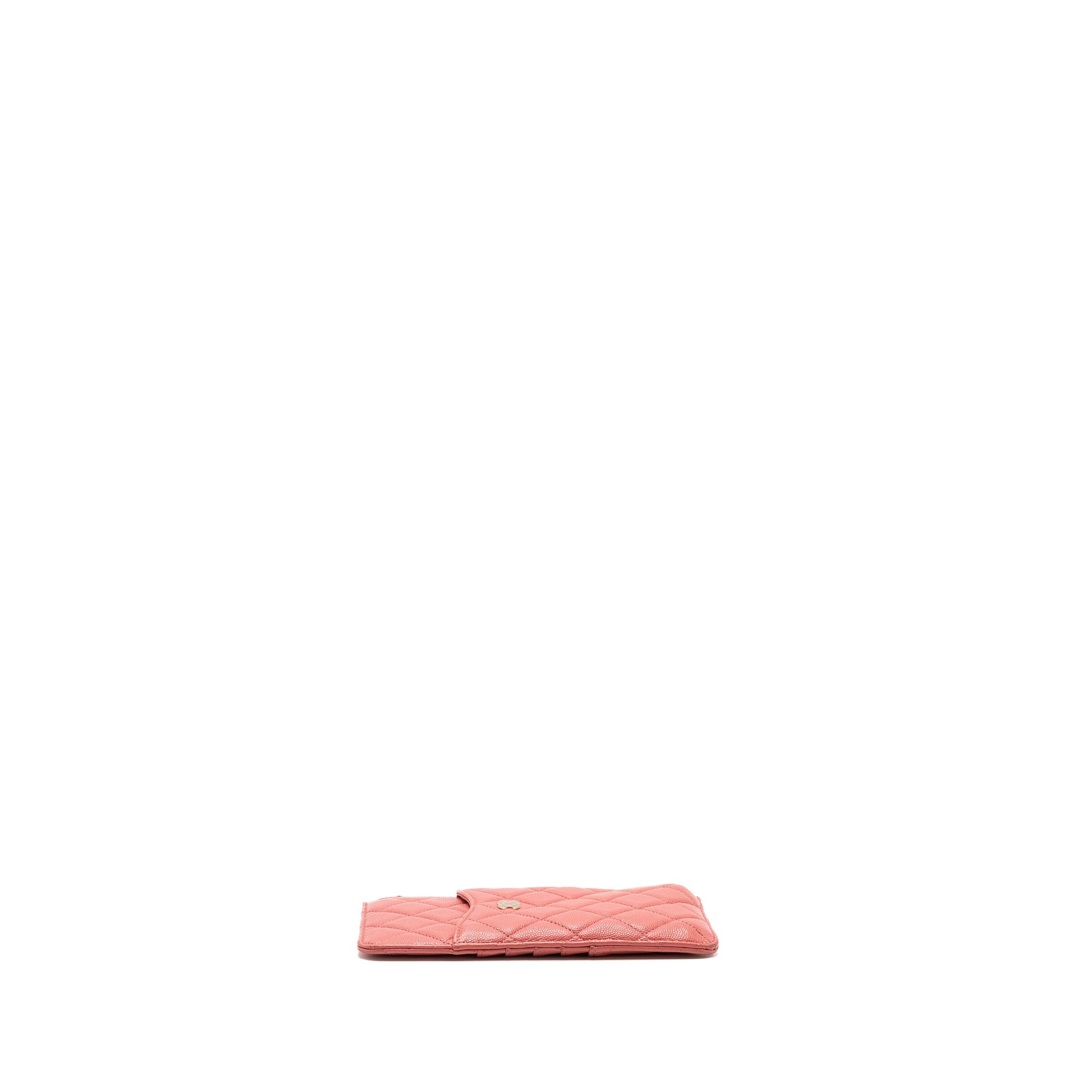Chanel Phone Card Holder Caviar Pink L
