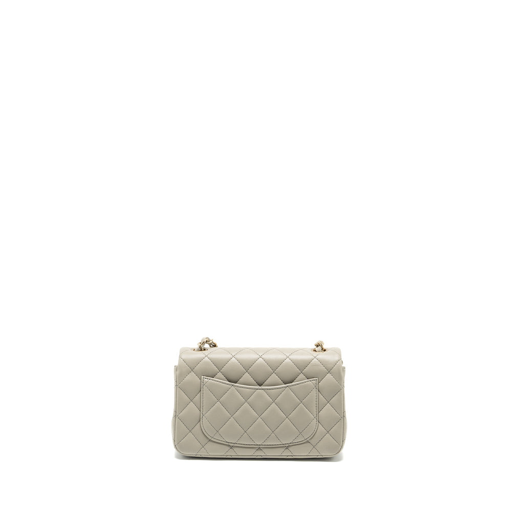 Chanel 22C mini rectangular flap bag lambskin grey L (microchip)