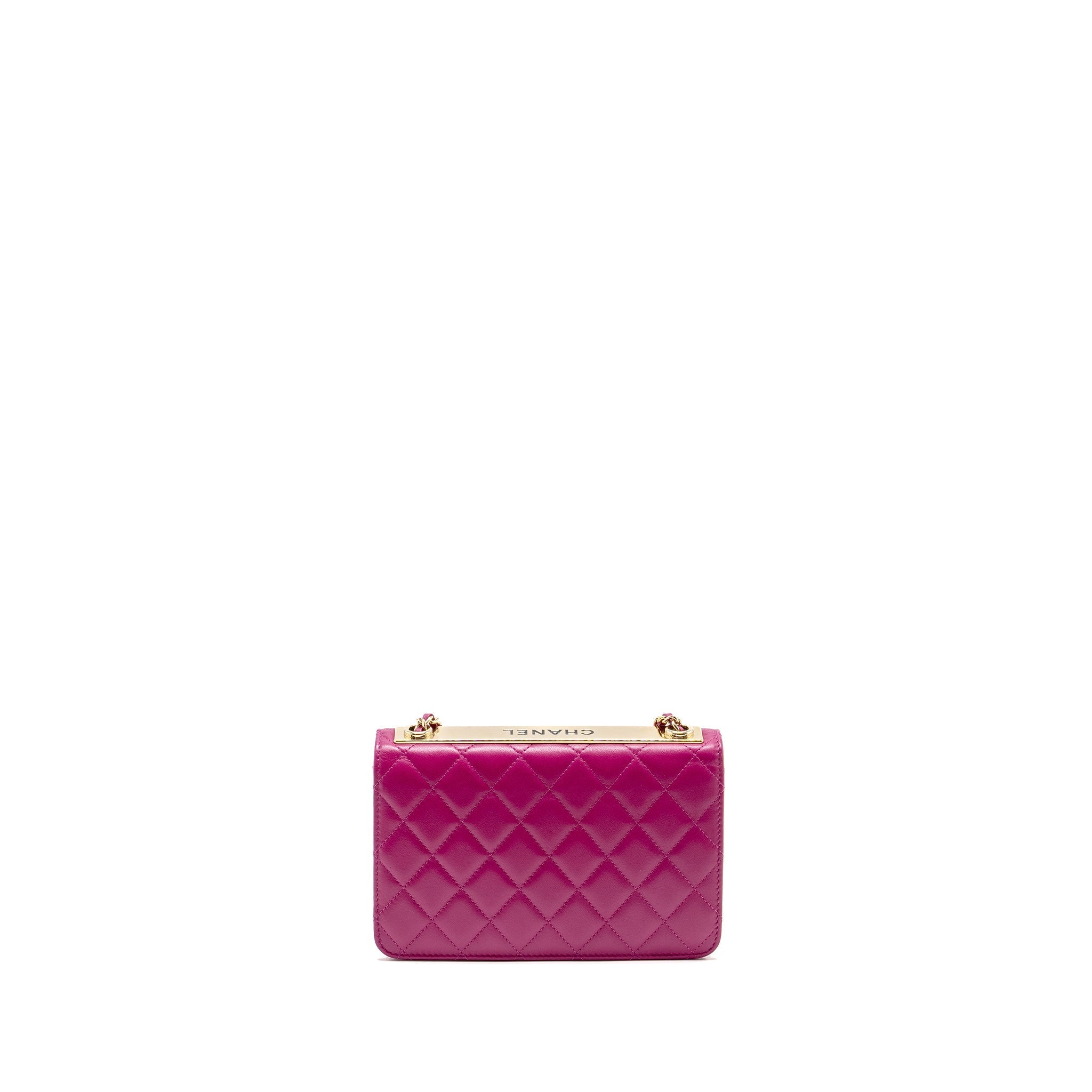 Chanel Trendy CC Wallet on Chain Lambskin Fuchsia