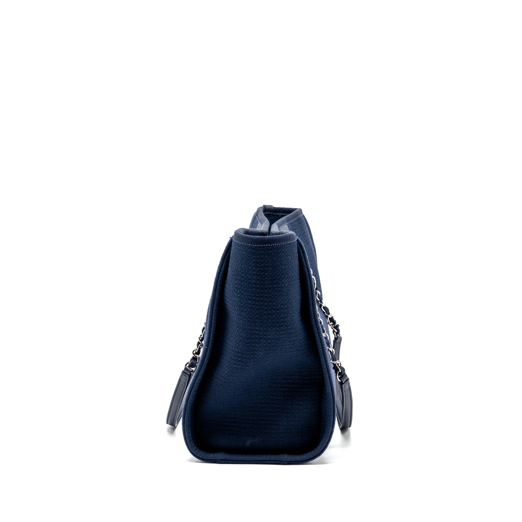 Chanel Deauville Tote Bag Canvas Navy  (microchip)