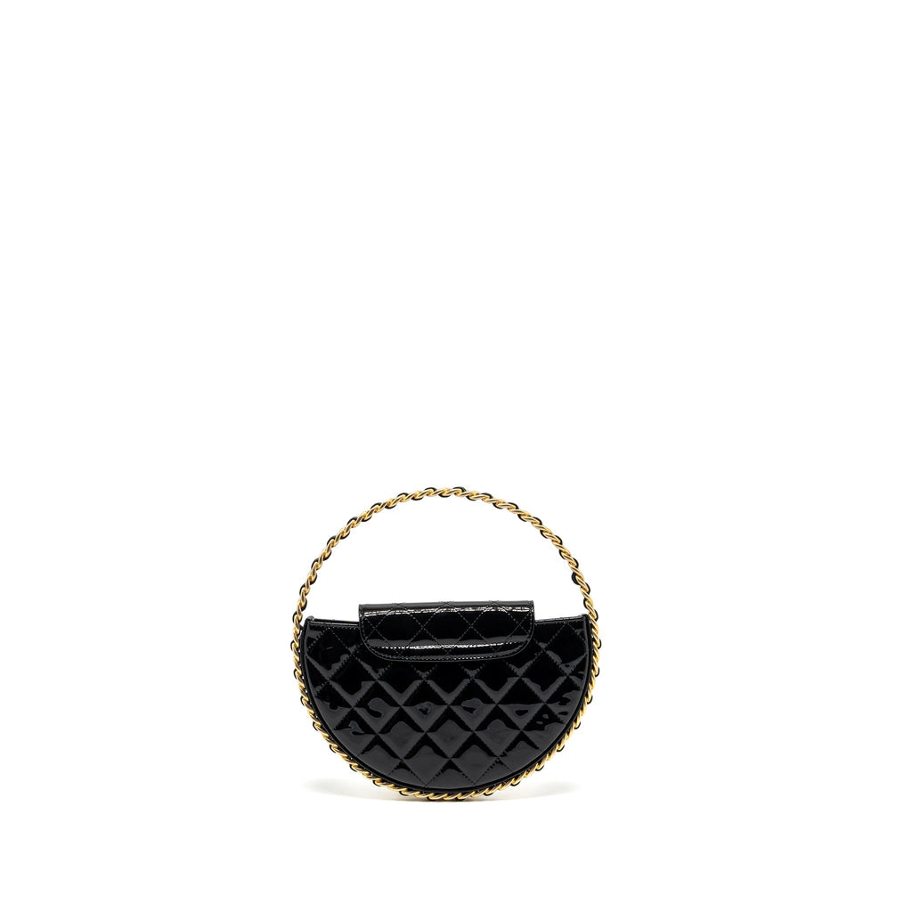 Chanel 23K Hoop Bag Patent leather black  (microchip)
