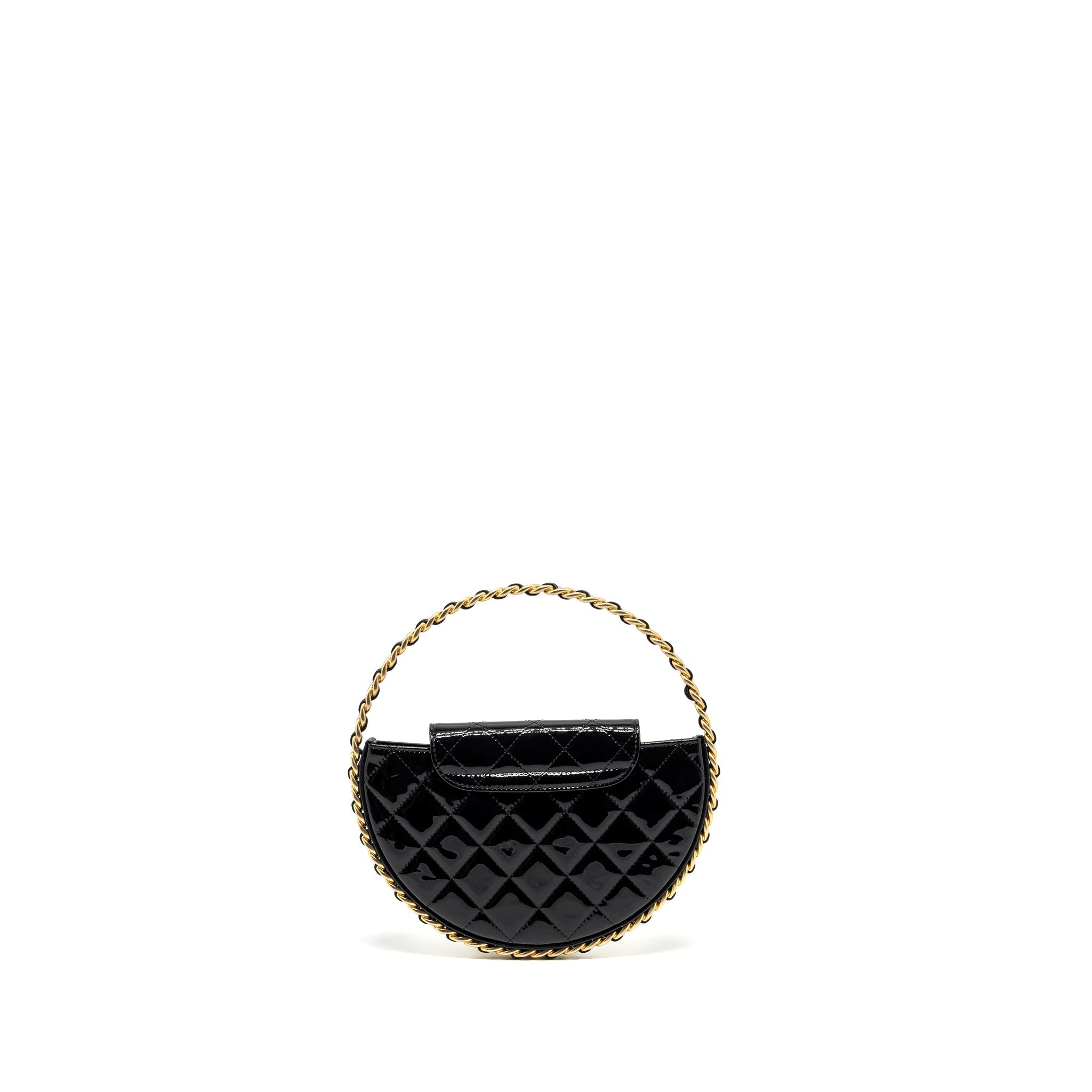 Chanel 23K Hoop Bag Patent leather black  (microchip)
