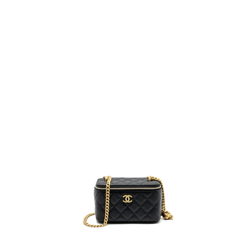 Chanel Coco Love Long Vanity with Adjustable Chain Caviar Black  (microchip)