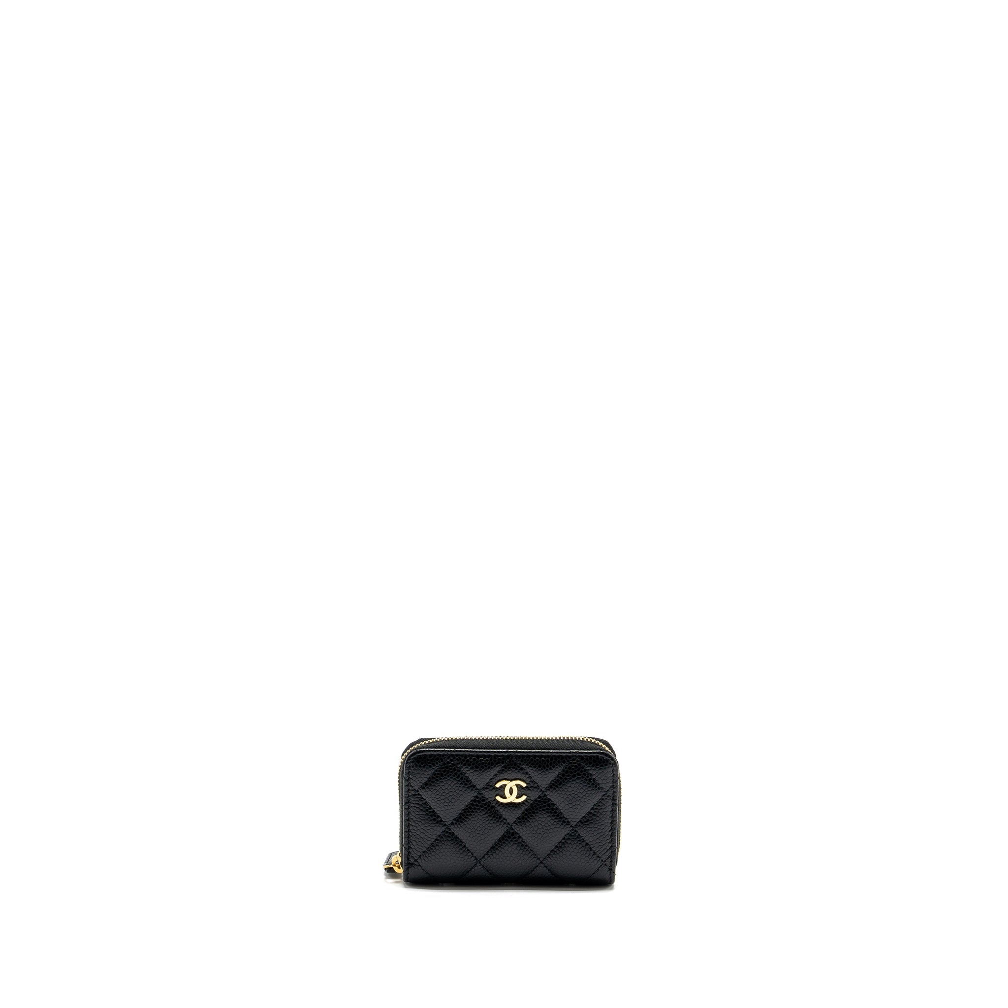 Chanel Zip Card holder caviar black  (microchip)