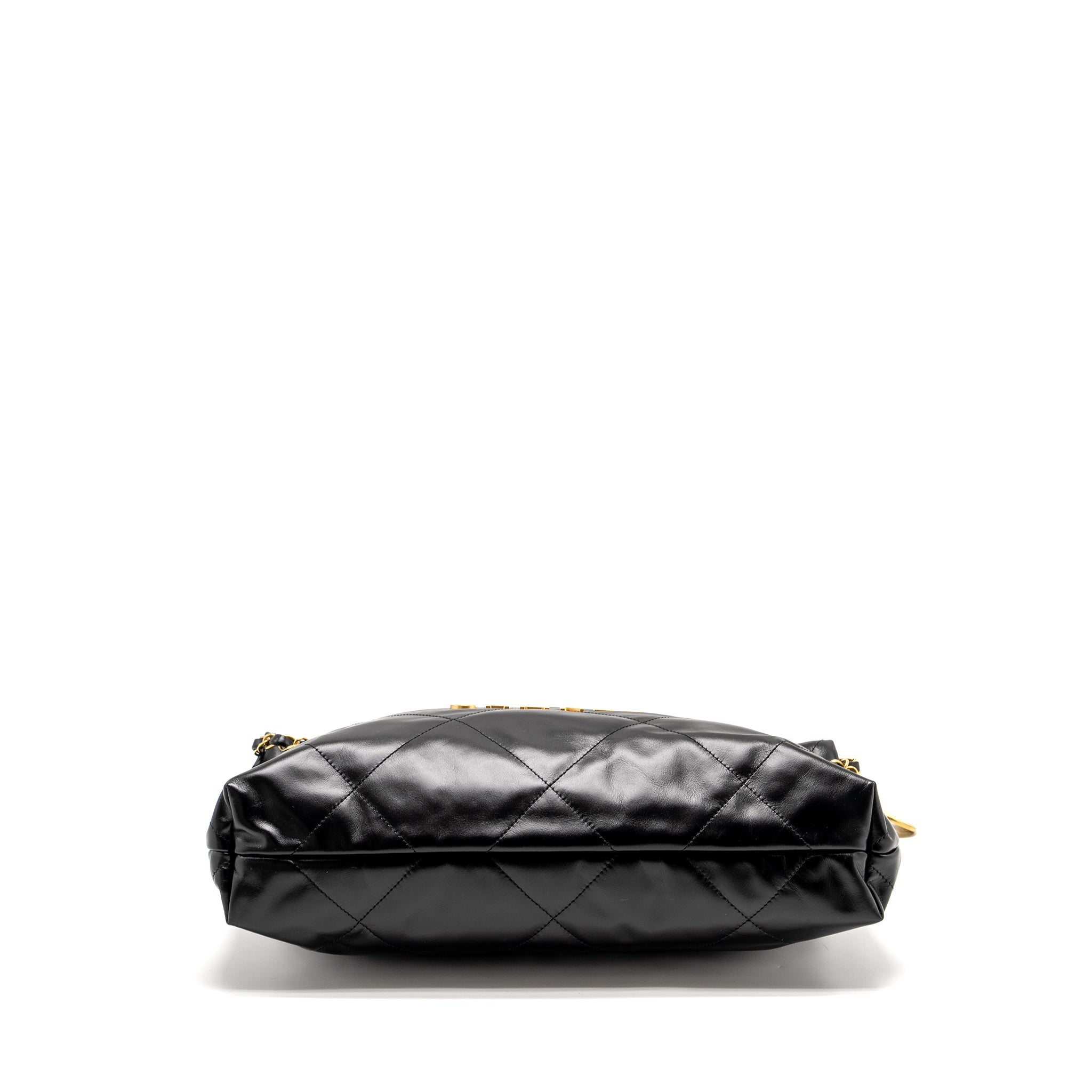 Chanel Medium 22 Bag Shiny Calfskin Black  (microchip)