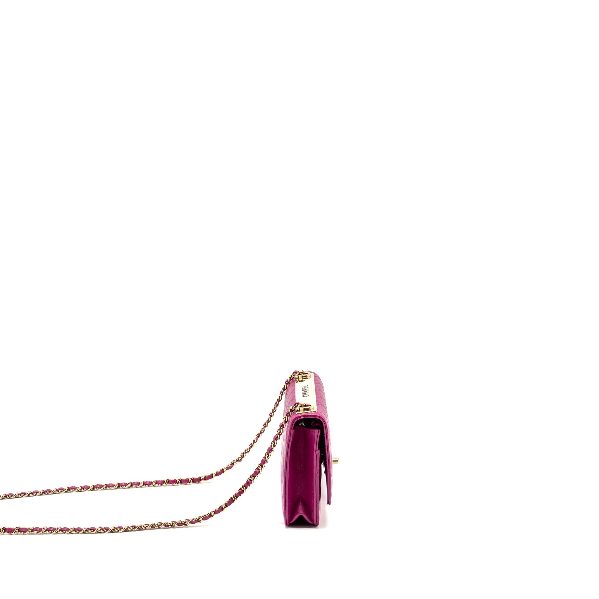 Chanel Trendy CC Wallet on Chain Lambskin Fuchsia