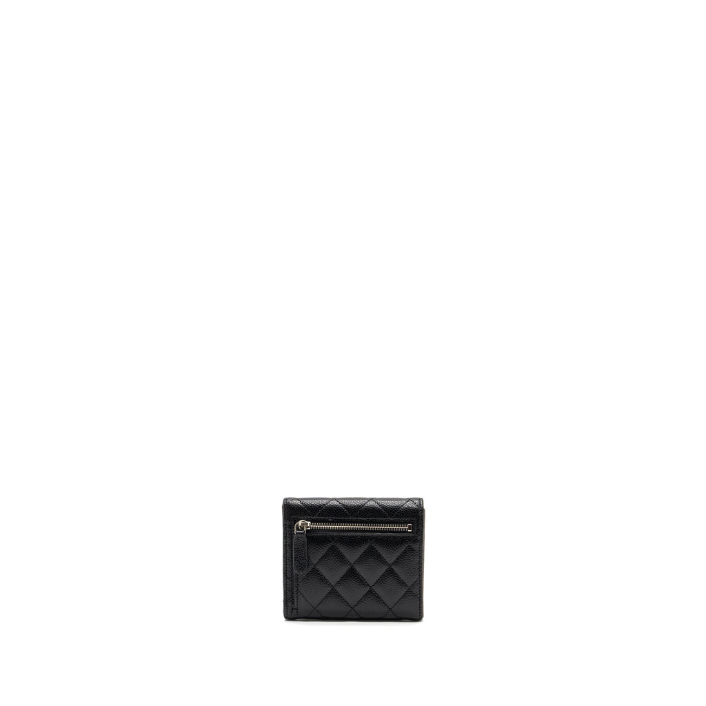 Chanel Classic Compact Wallet Caviar Black  (Microchip)