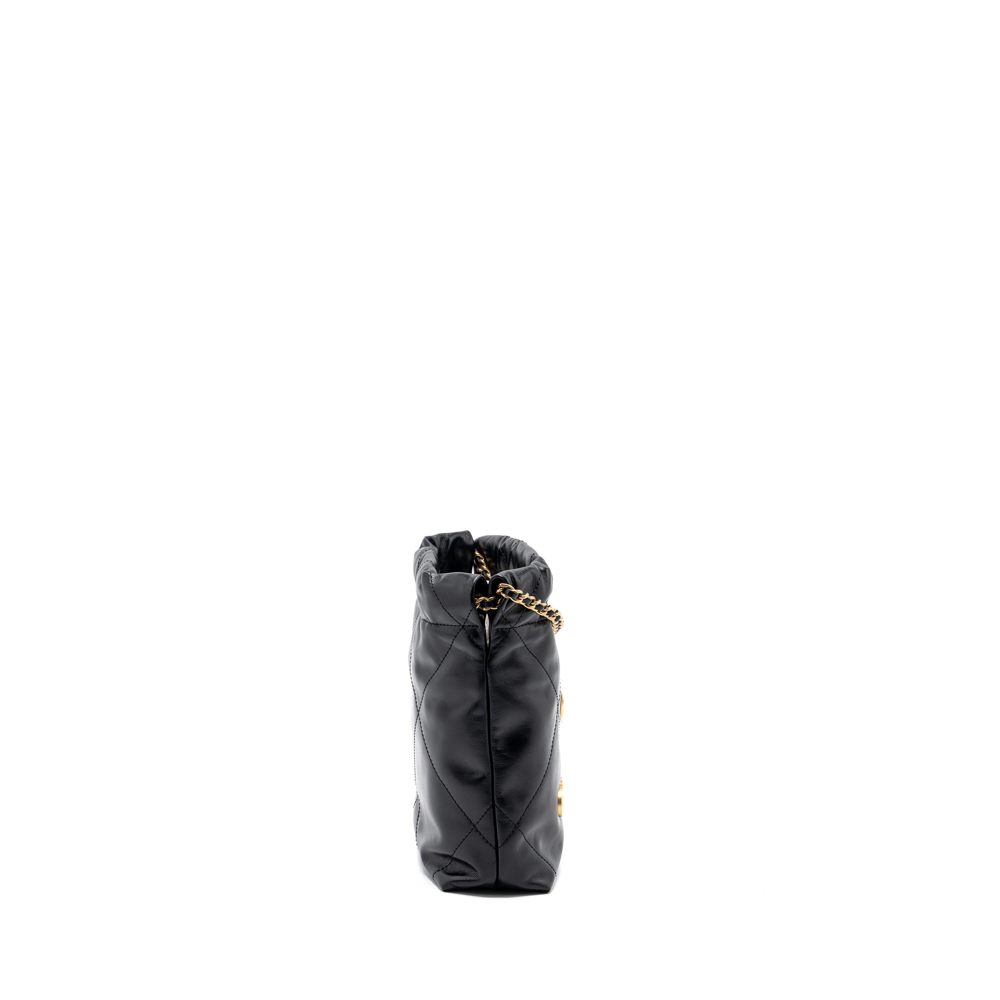 Chanel Mini 22 Bag Shiny Calfskin Black  (microchip)