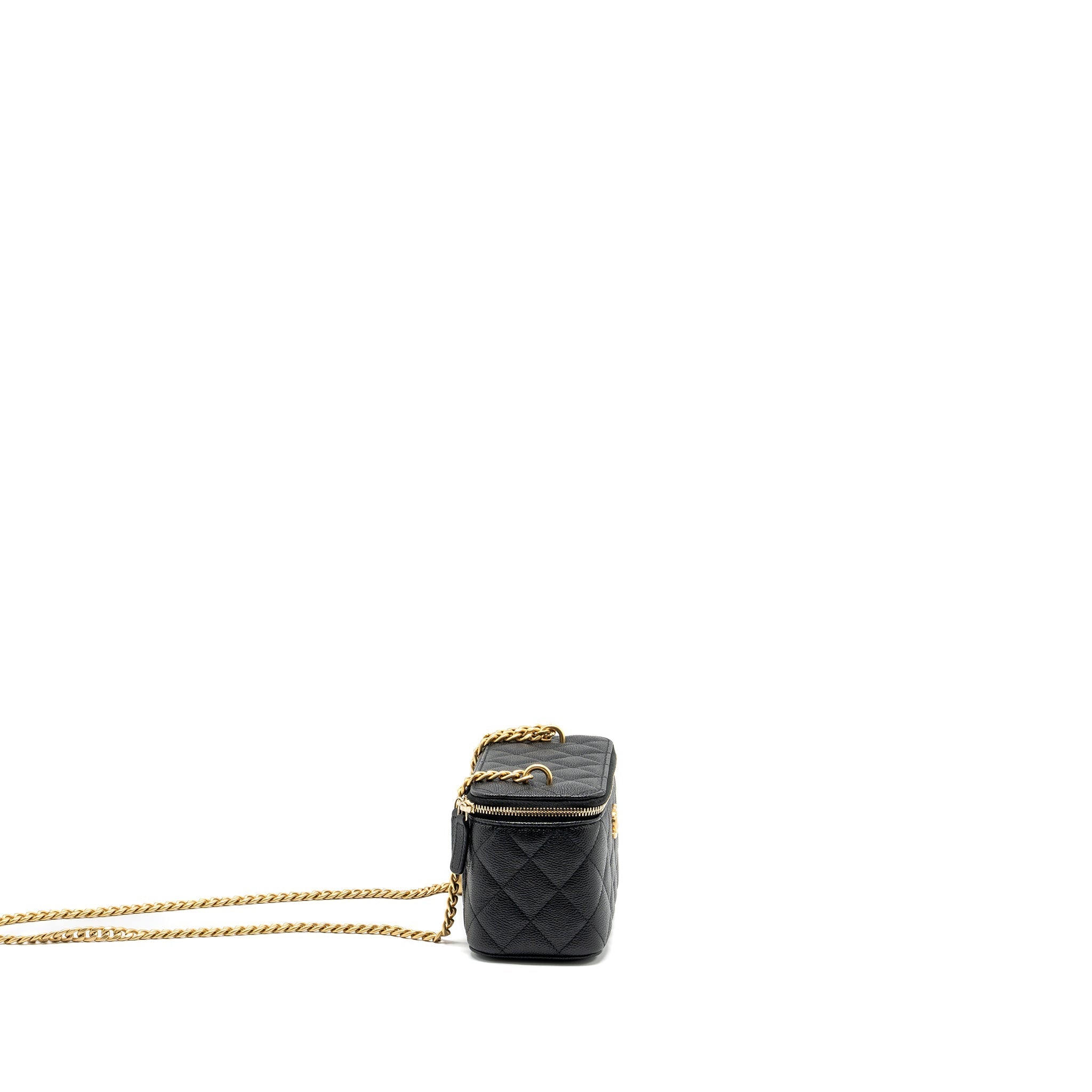 Chanel Coco Love Long Vanity with Adjustable Chain Caviar Black  (microchip)
