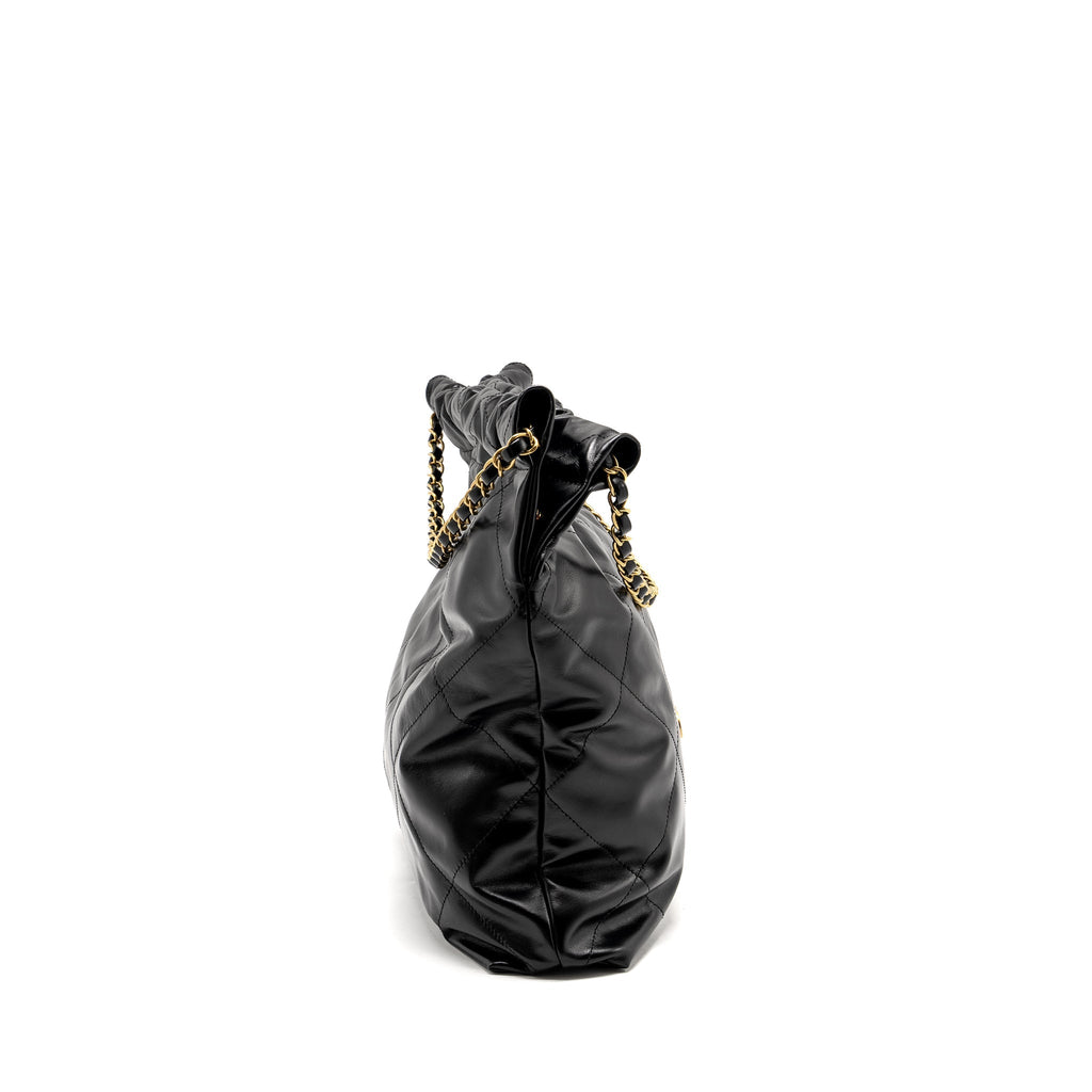 Chanel Medium 22 Bag Shiny Calfskin Black  (microchip)