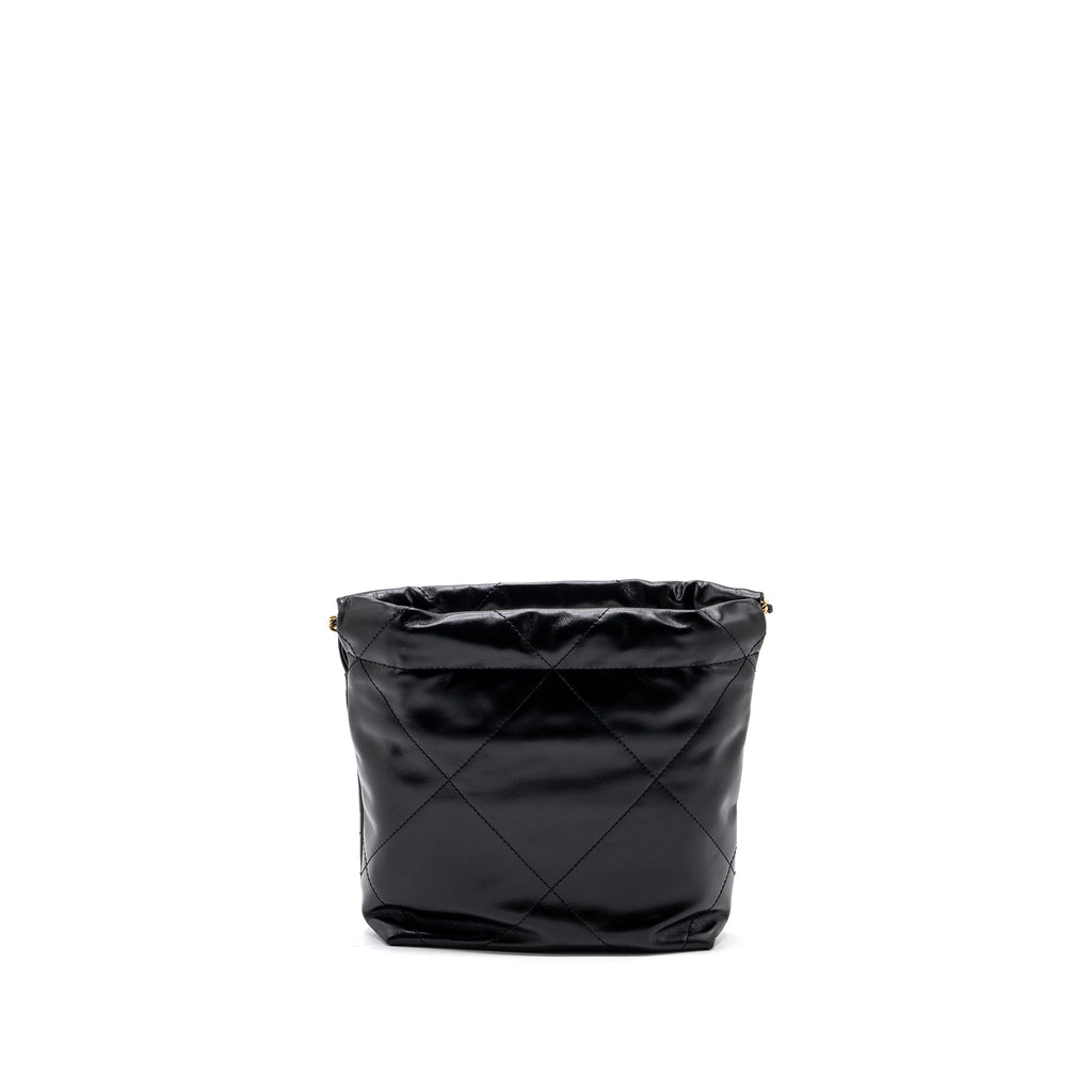 Chanel Mini 22 Bag Shiny Calfskin Black  (microchip)