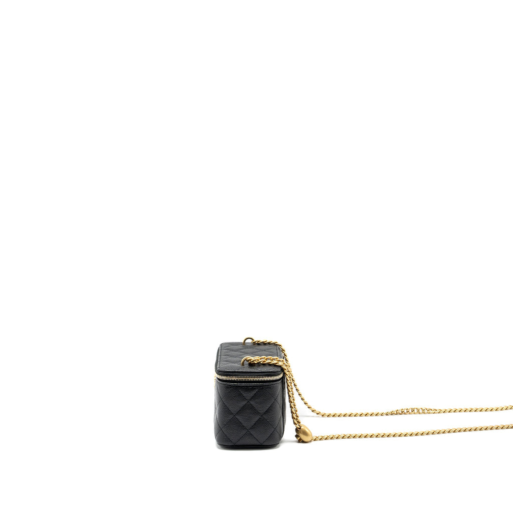 Chanel Coco Love Long Vanity with Adjustable Chain Caviar Black  (microchip)