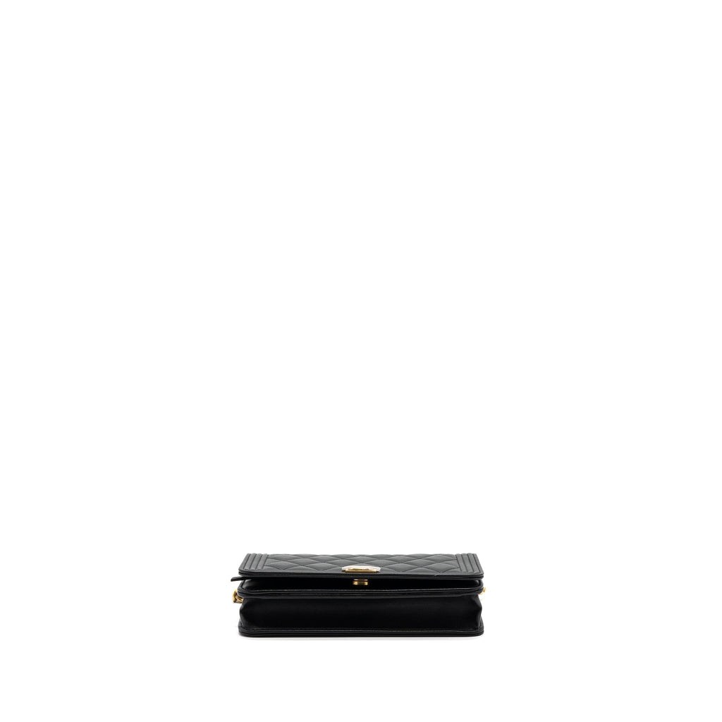 Chanel Boy Wallet On Chain Lambskin Black (Microchip)