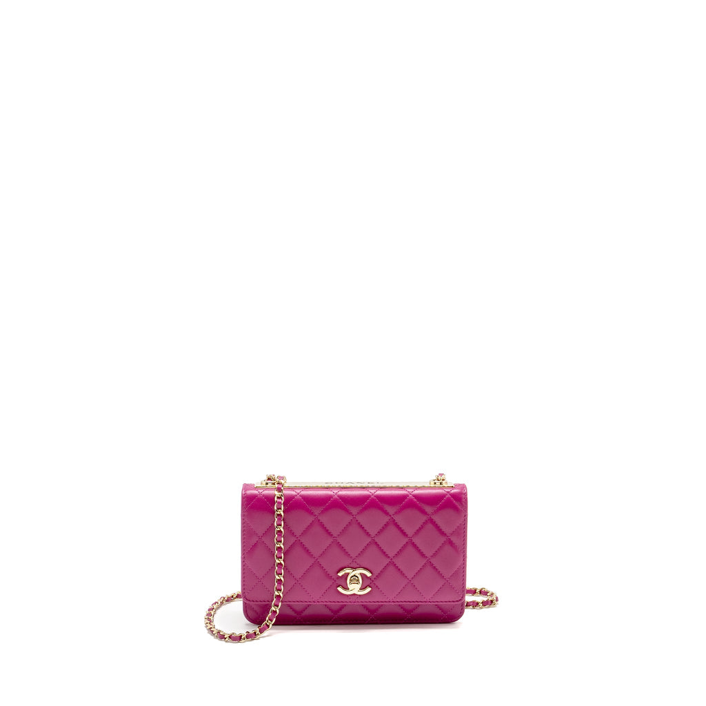 Chanel Trendy CC Wallet on Chain Lambskin Fuchsia