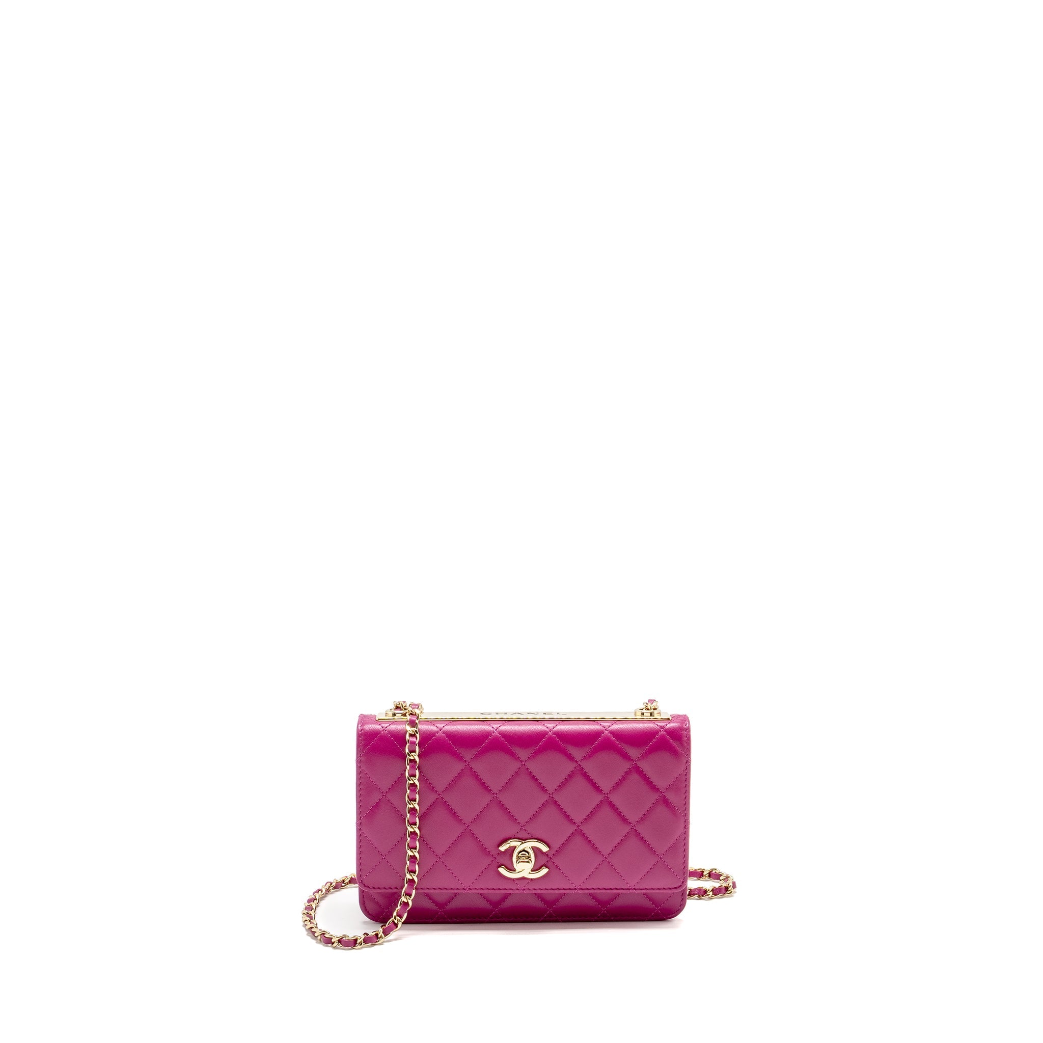 Chanel Trendy CC Wallet on Chain Lambskin Fuchsia