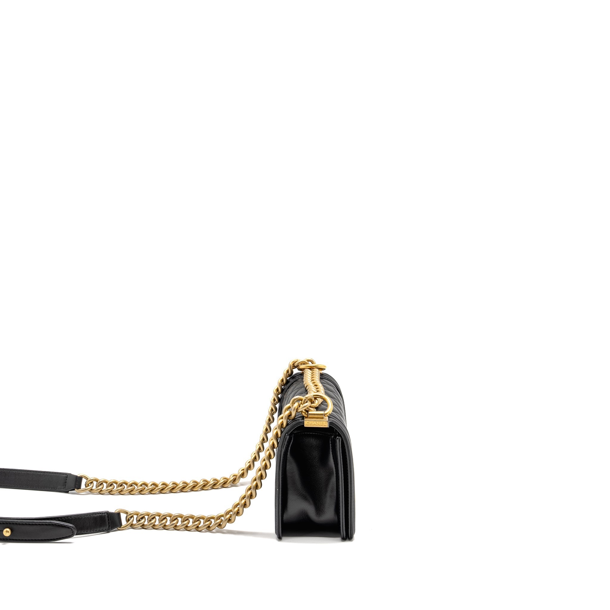 Chanel Small Boy Bag Calfskin Black  (Microchip)