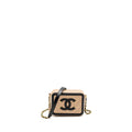 Chanel Mini Filigree Vanity Clutch Caviar Beige / Black