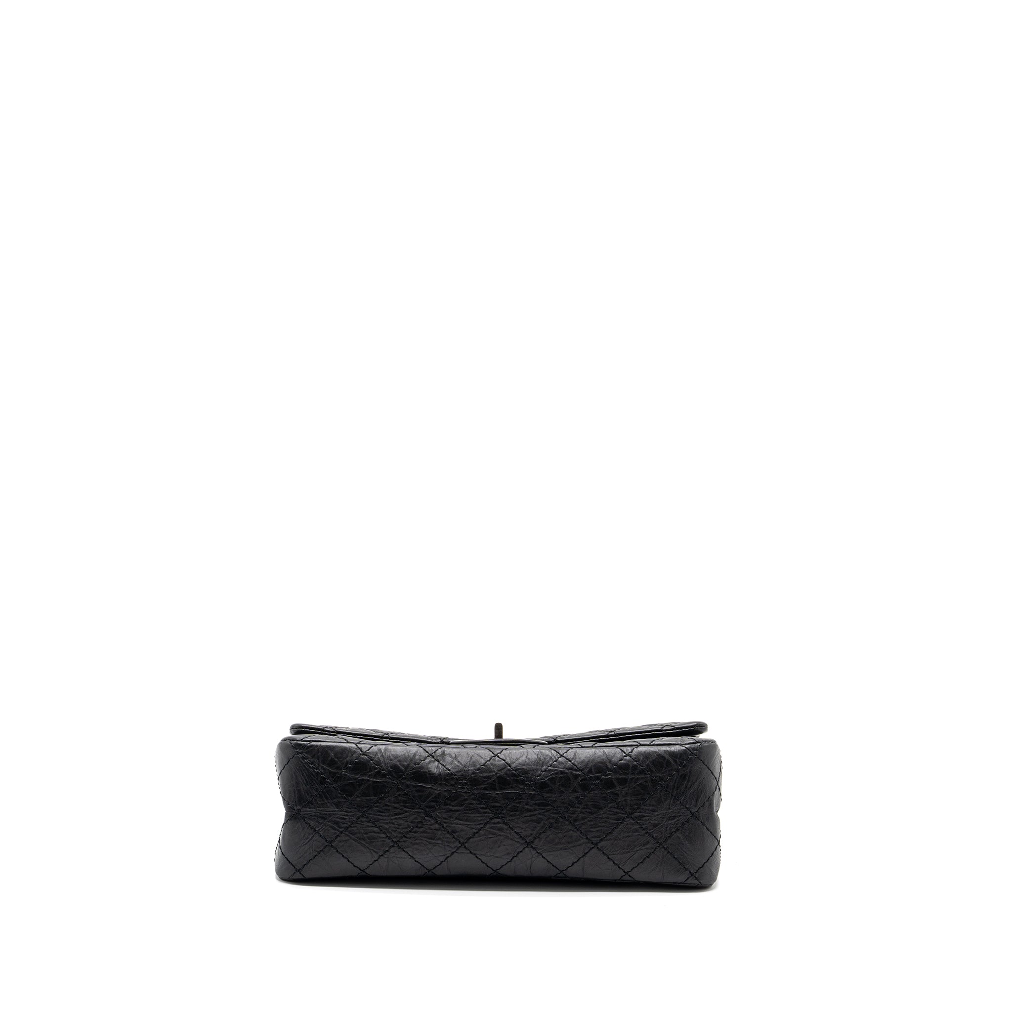 Chanel small 2.55 reissue flap bag aged calfskin black ruthenium