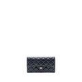 Chanel Classic Long Flap Wallet Caviar Navy L
