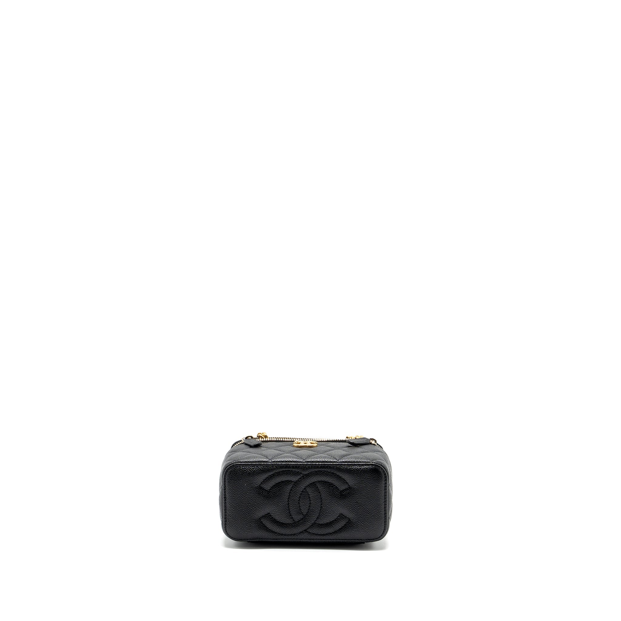 Chanel Coco Love Long Vanity with Adjustable Chain Caviar Black  (microchip)