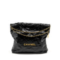 Chanel Medium 22 Bag Shiny Calfskin Black  (microchip)