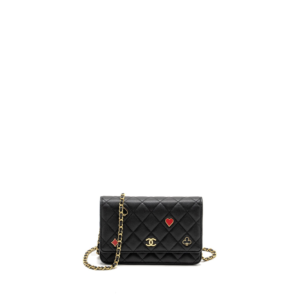 Chanel Coco Casino Wallet on Chain Caviar Black  (Microchip)