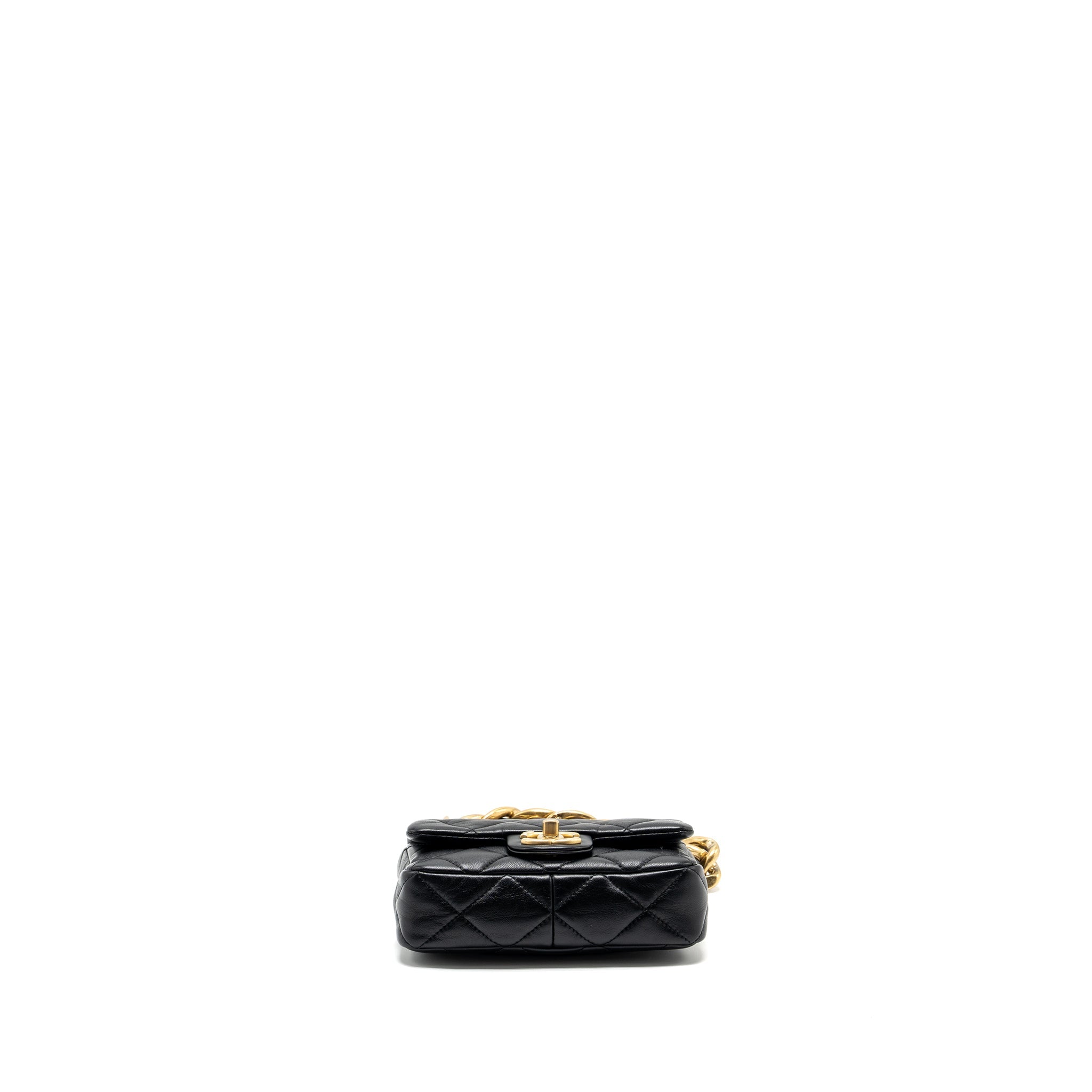Chanel mini Square Flap Bag with Giant Chain Lambskin  (Microchip)