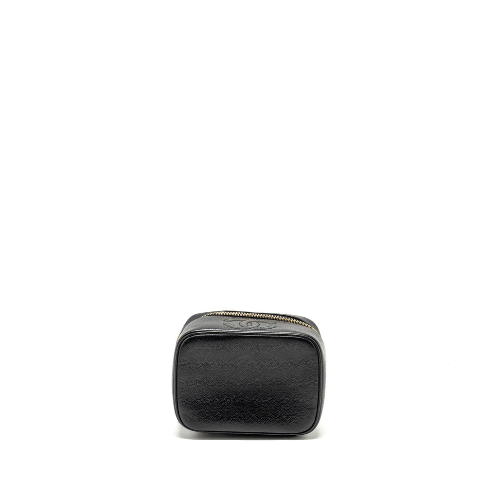 CHANEL VINTAGE Vanity Case Caviar Black