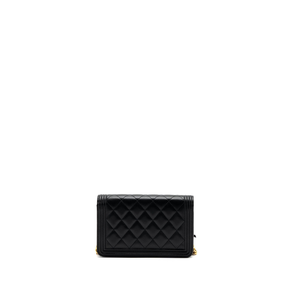 Chanel Boy Wallet On Chain Lambskin Black (Microchip)