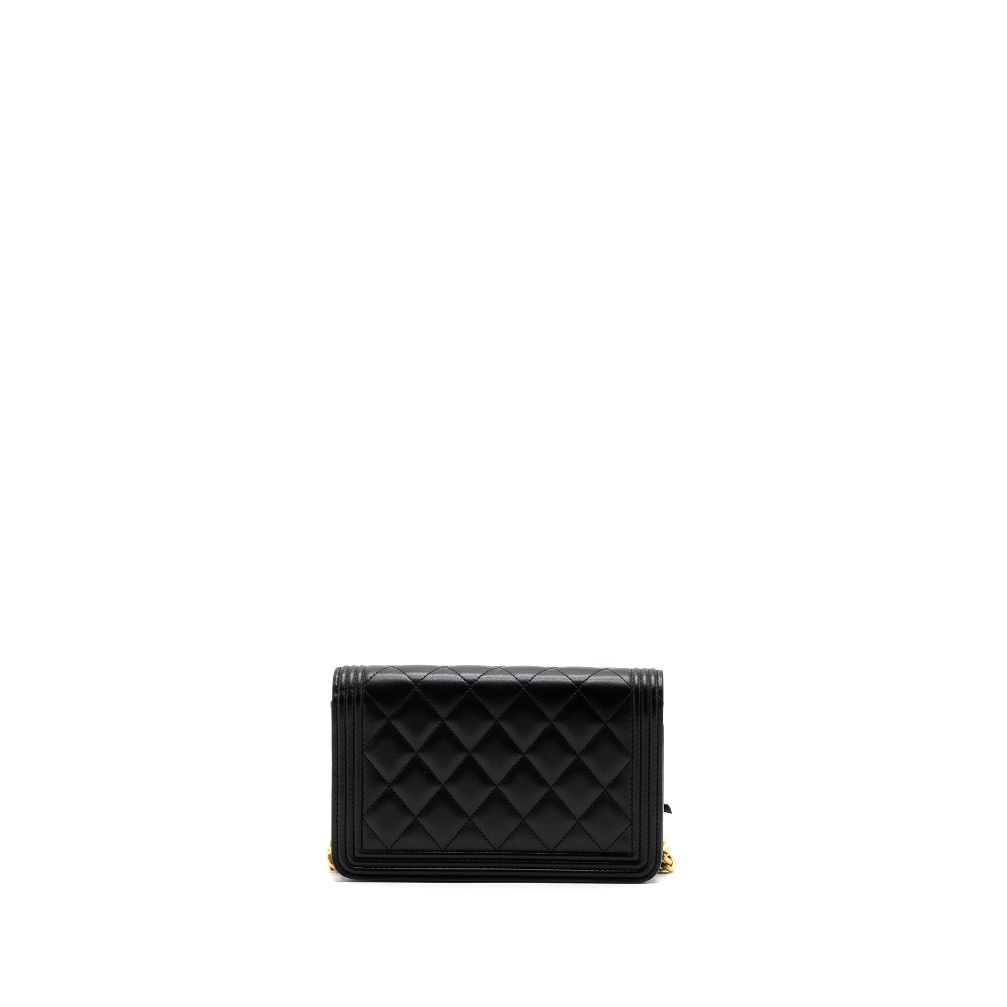 Chanel Boy Wallet On Chain Lambskin Black (Microchip)