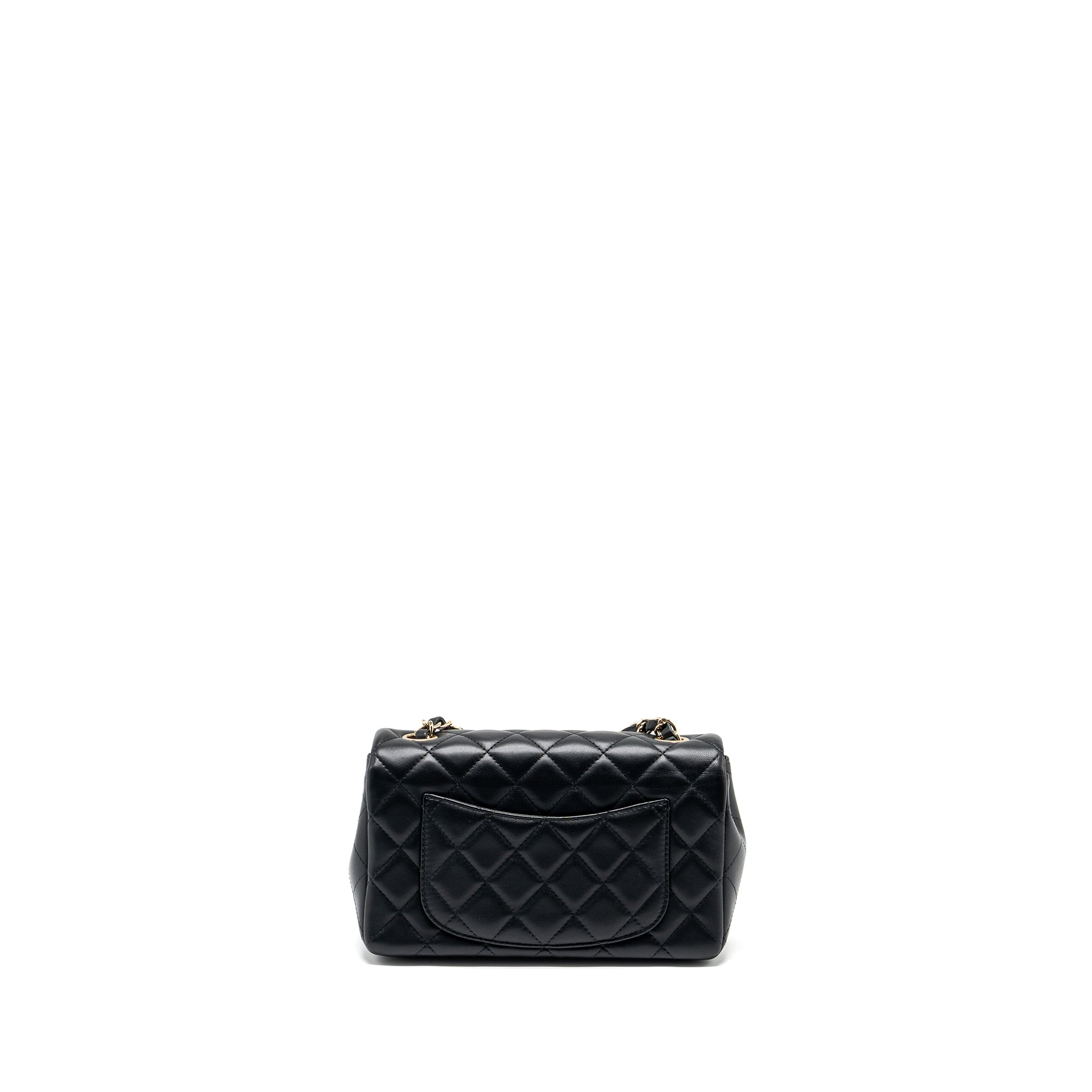 Chanel Mini Rectangular Flap Bag Lambskin Black L