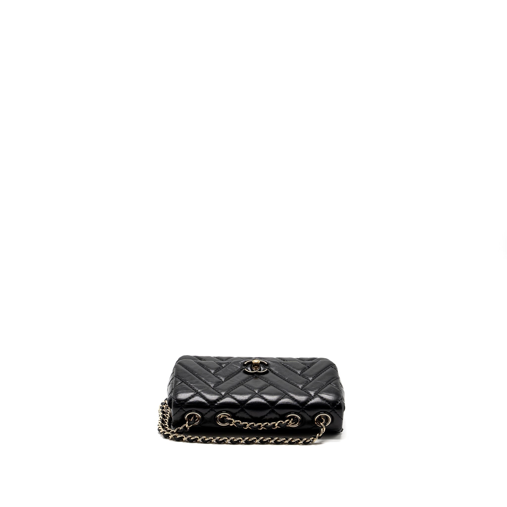 Chanel Mont Coco Mini Flap Bag Shiny Lambskin Black L