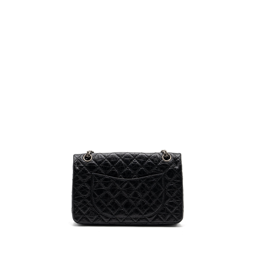 Chanel small 2.55 reissue flap bag aged calfskin black ruthenium
