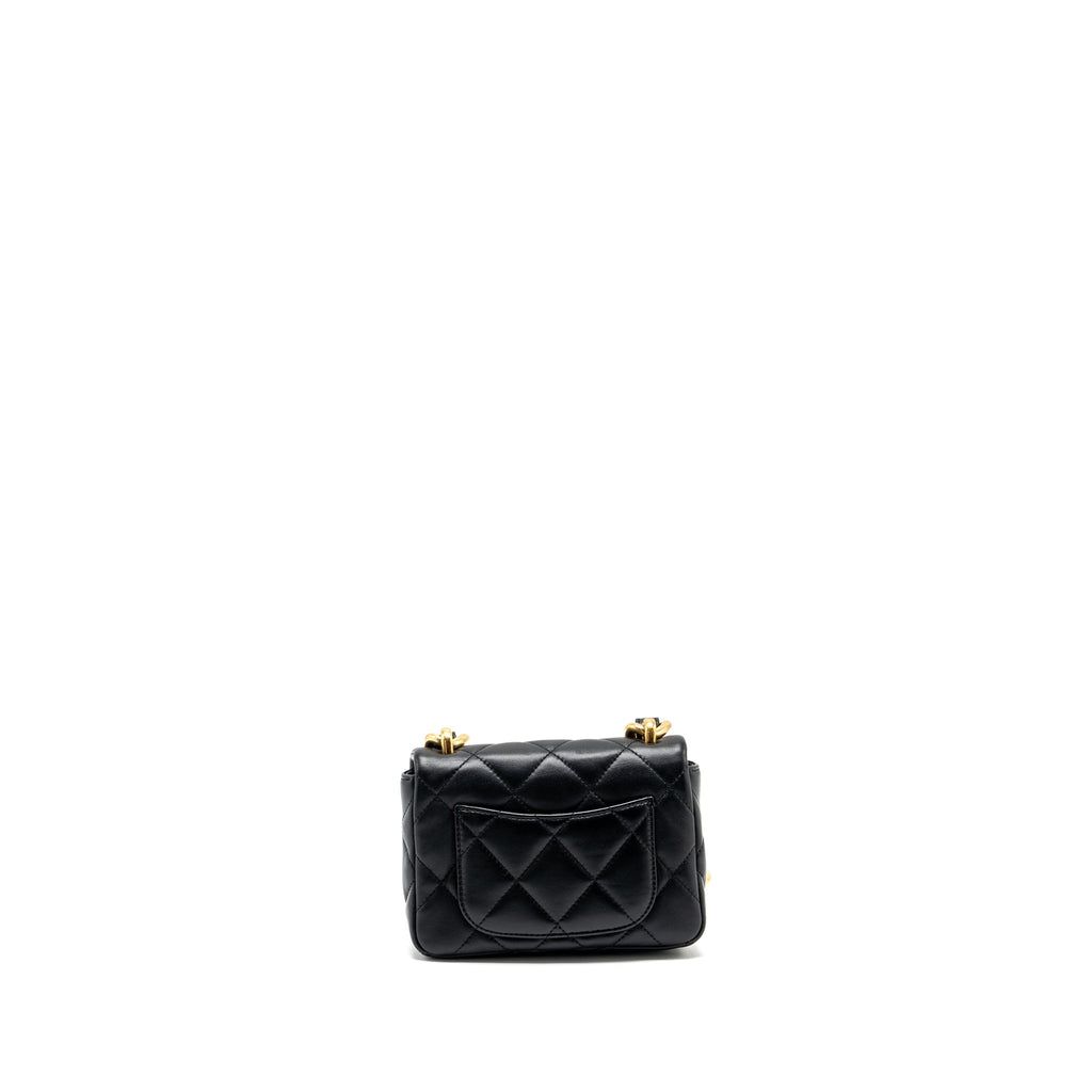 Chanel mini Square Flap Bag with Giant Chain Lambskin  (Microchip)