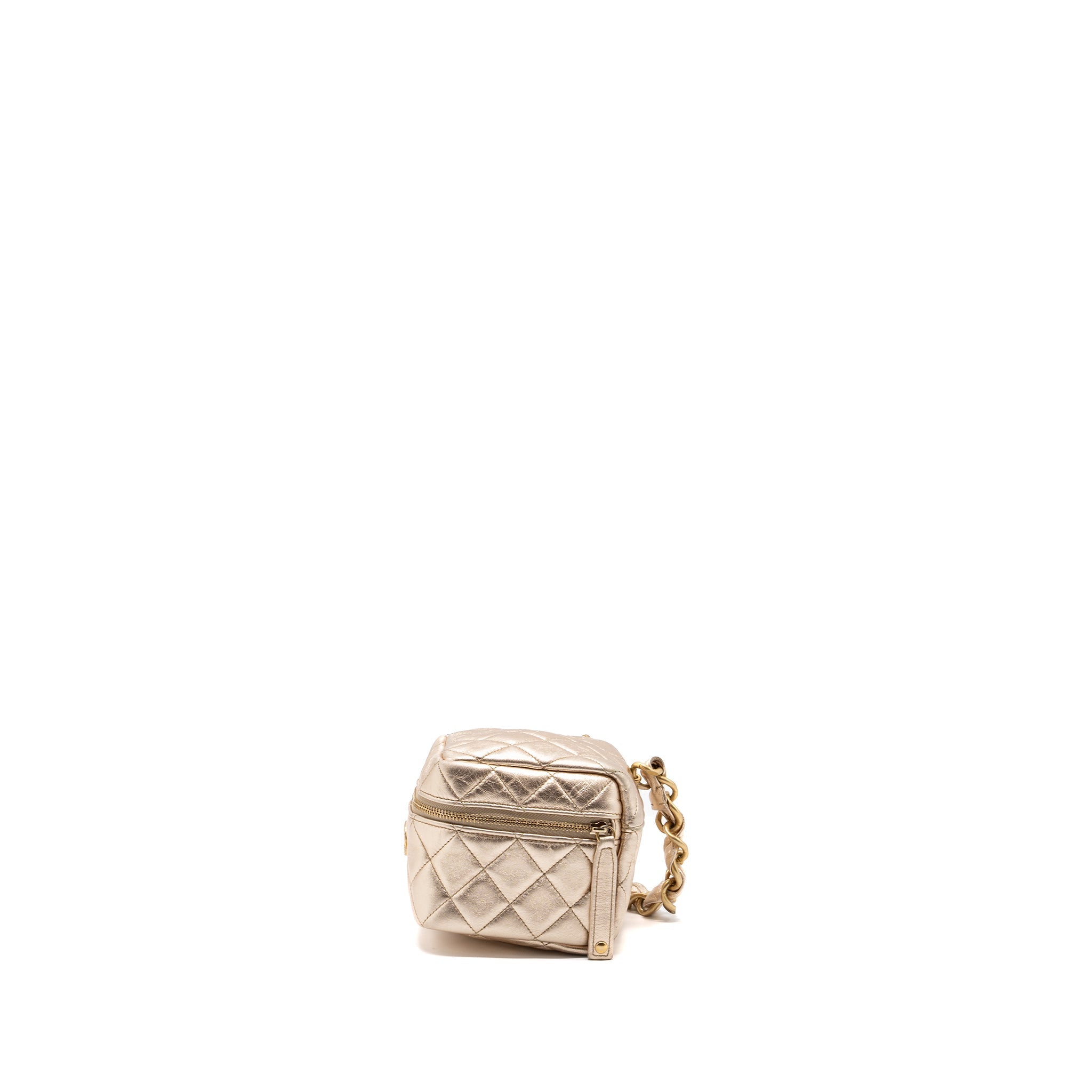 Chanel 22s Dice Purse With Chain Lambskin Gold Brushed
