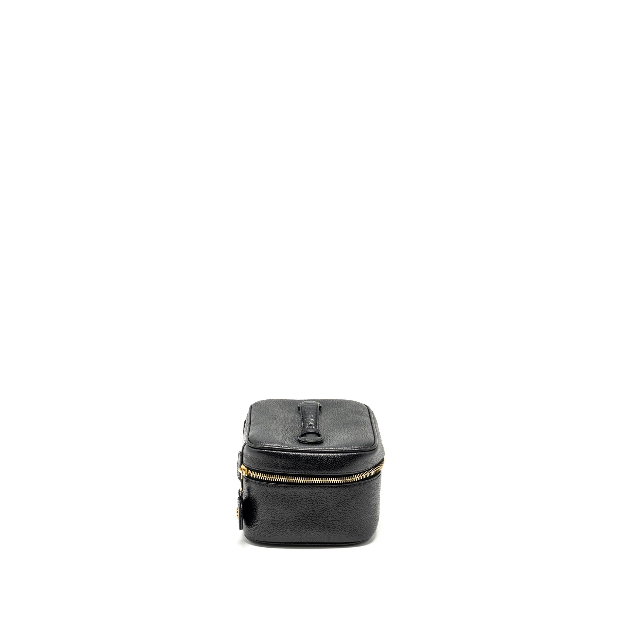CHANEL VINTAGE Vanity Case Caviar Black
