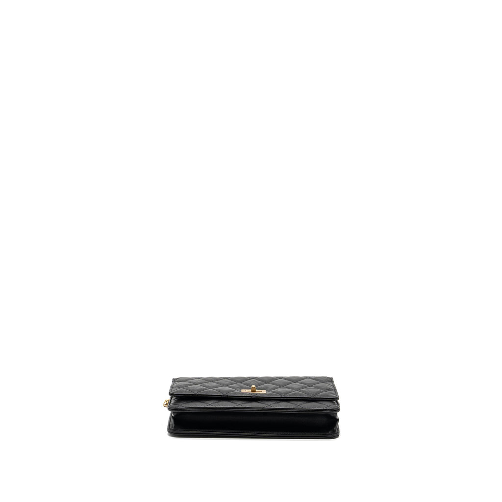 Chanel 2.55 Wallet on Chain Aged Calfskin Black Brushed  (Microchip)