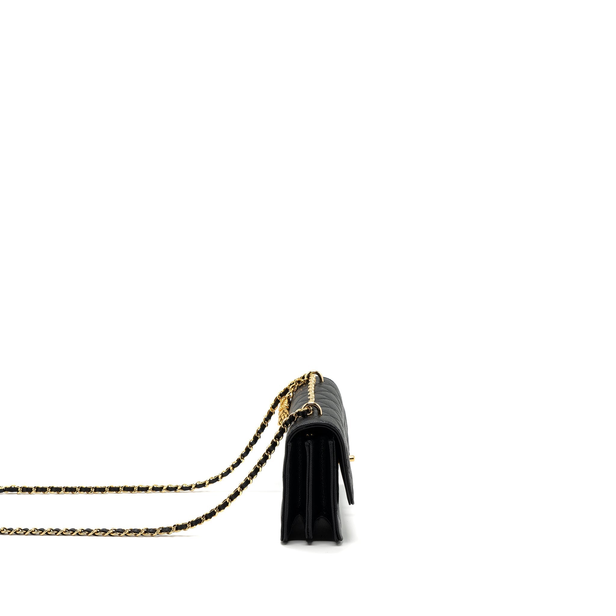 Chanel 23s Wallet On Chain with bag Charm Caviar Black (Microchip)