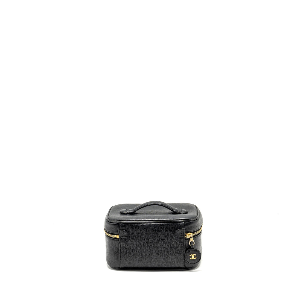 CHANEL VINTAGE Vanity Case Caviar Black