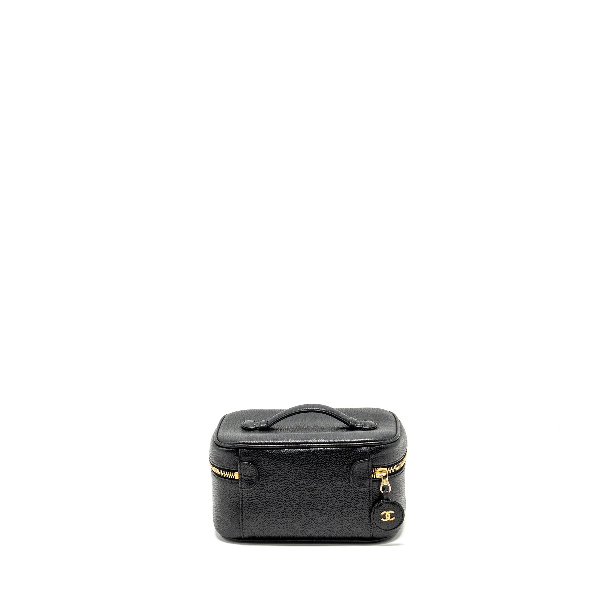 CHANEL VINTAGE Vanity Case Caviar Black