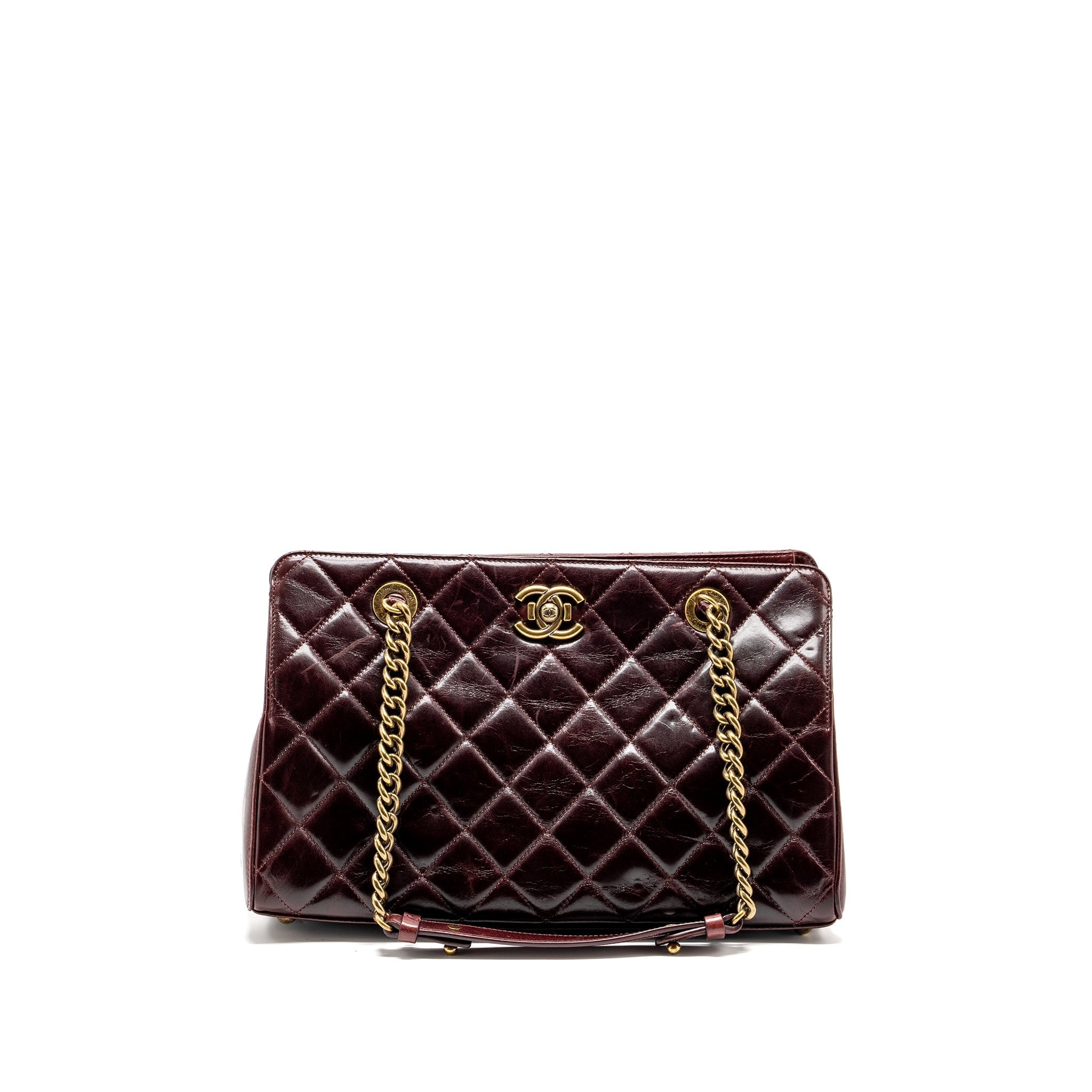 Chanel Perfect Edge Tote Bag Calfskin Burgundy