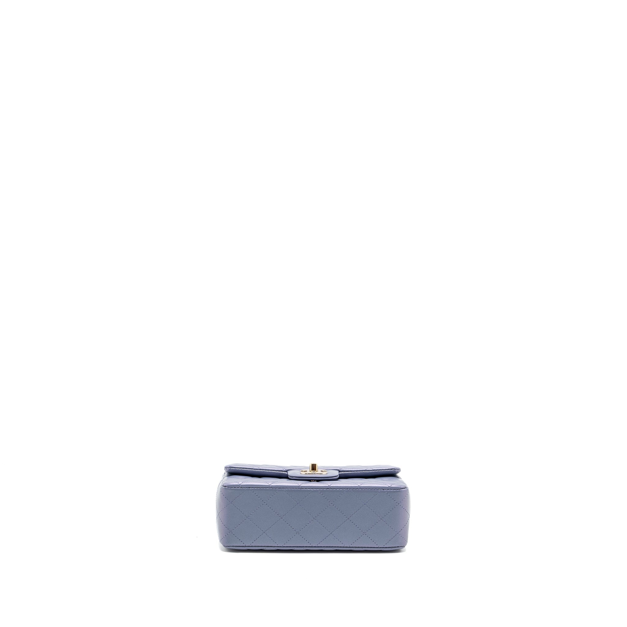Chanel classic mini rectangular flap bag lambskin iridescent light purple L (microchip)