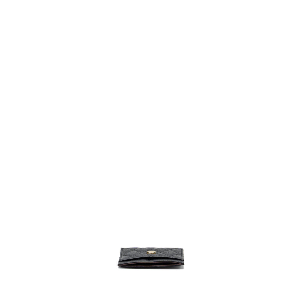 Chanel classic card holder caviar black  (microchip )