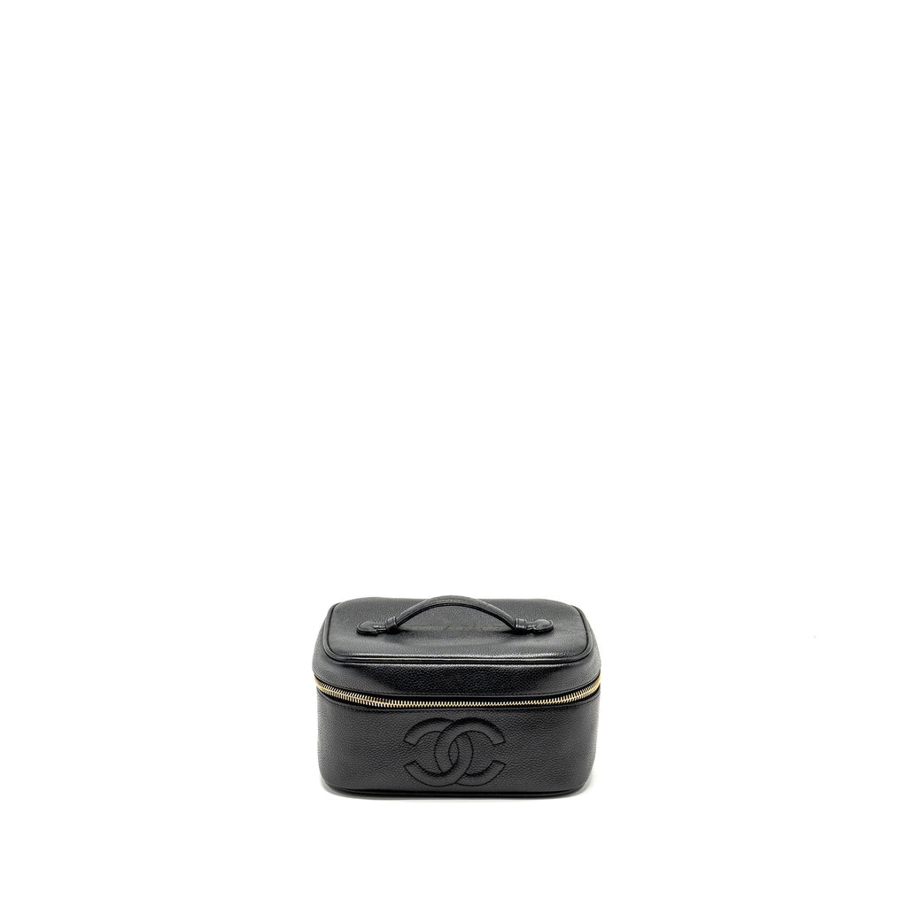 CHANEL VINTAGE Vanity Case Caviar Black