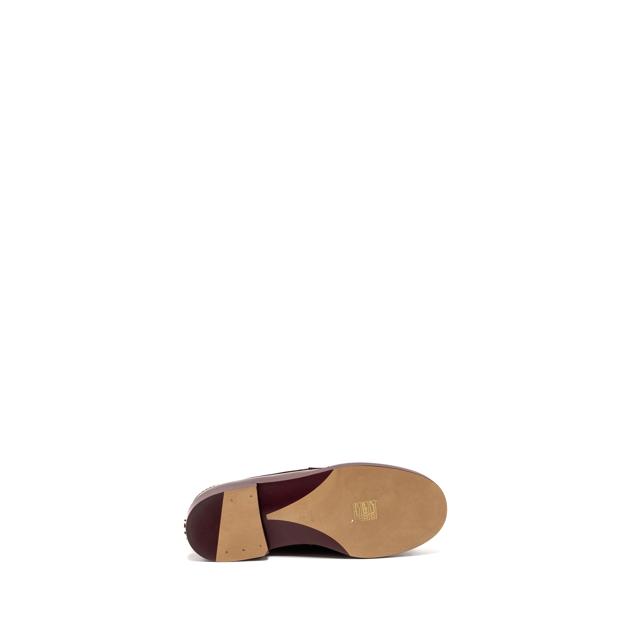 Chanel Size 36 Letter Loafers Patent Leather Burgundy L