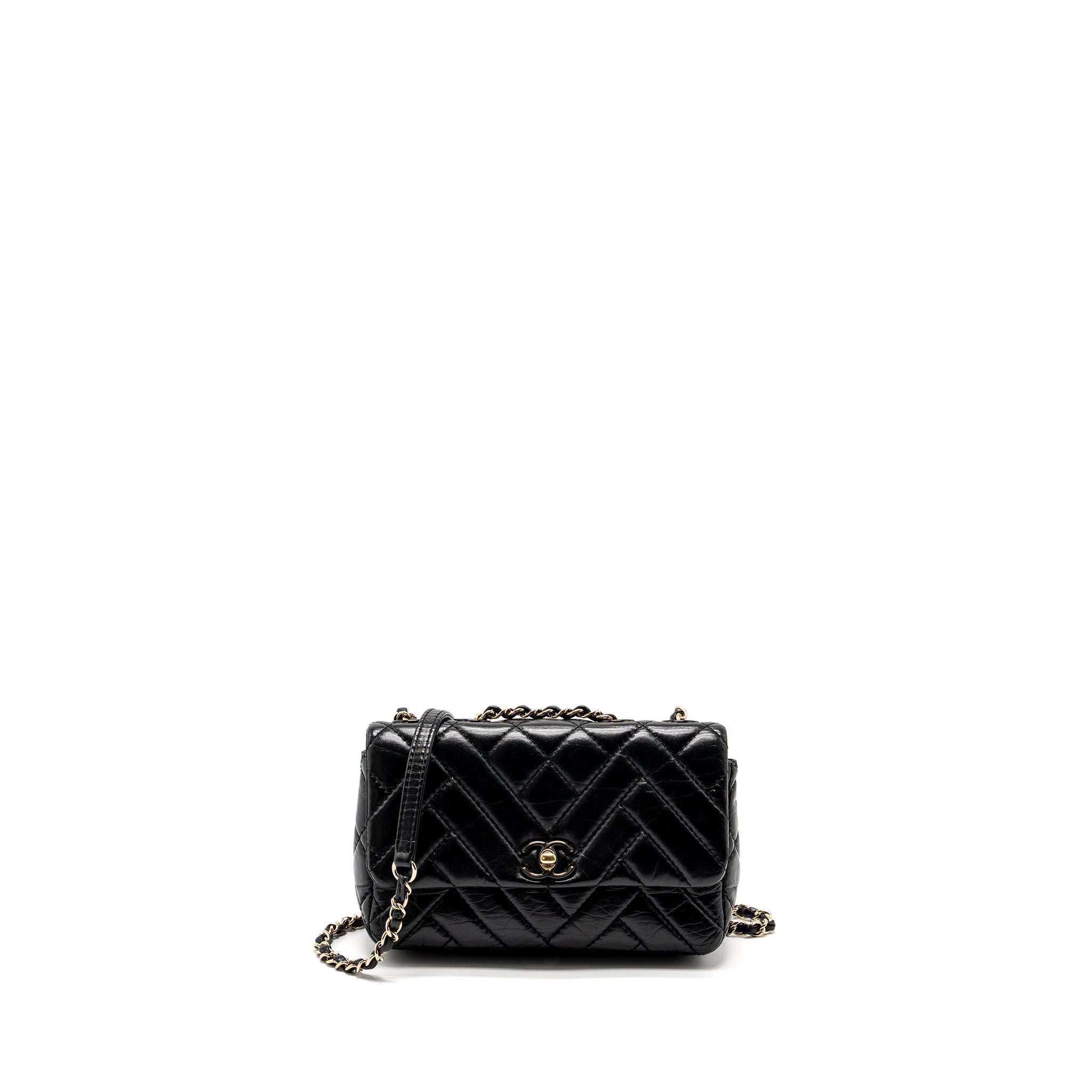 Chanel Mont Coco Mini Flap Bag Shiny Lambskin Black L