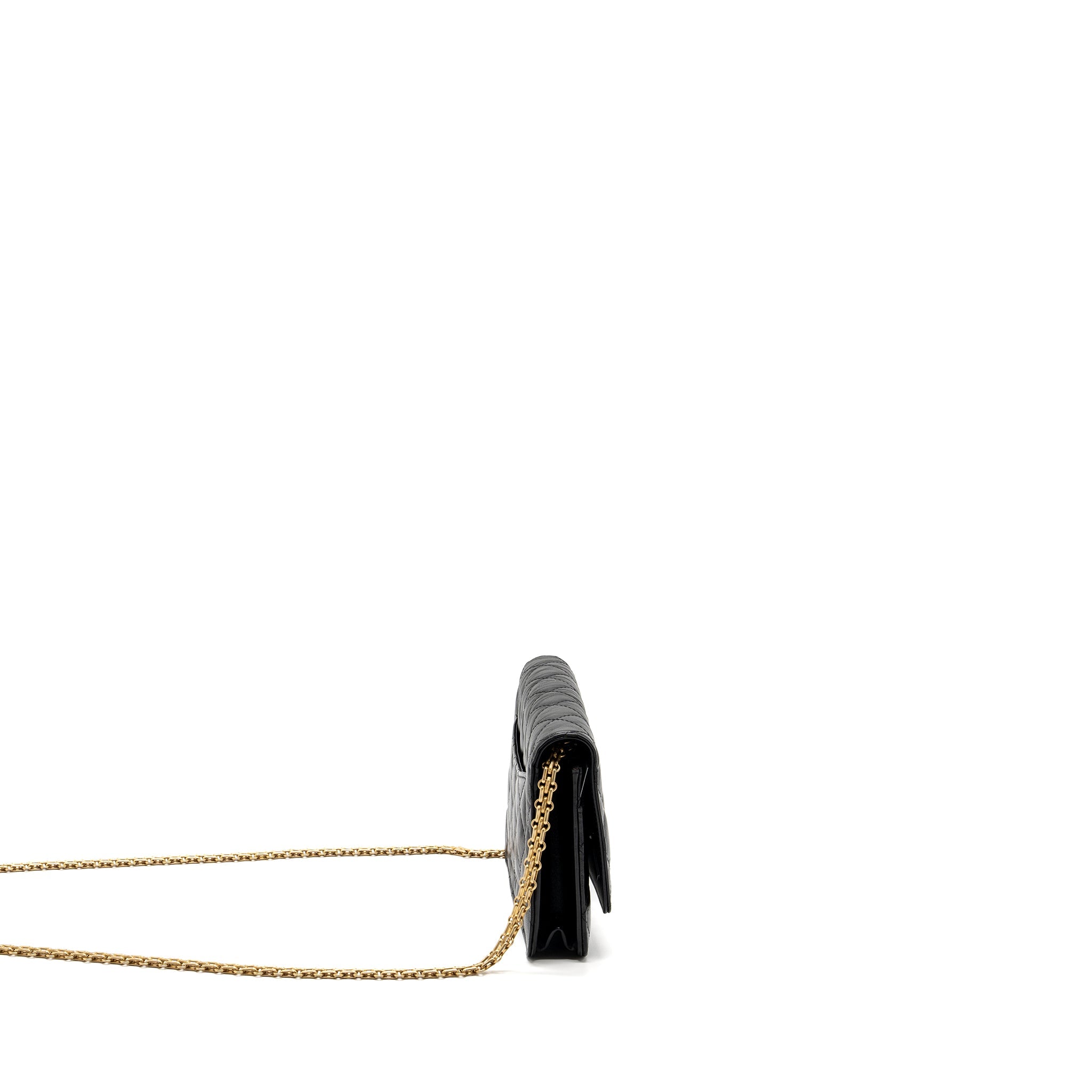 Chanel 2.55 Wallet on Chain Aged Calfskin Black Brushed  (Microchip)