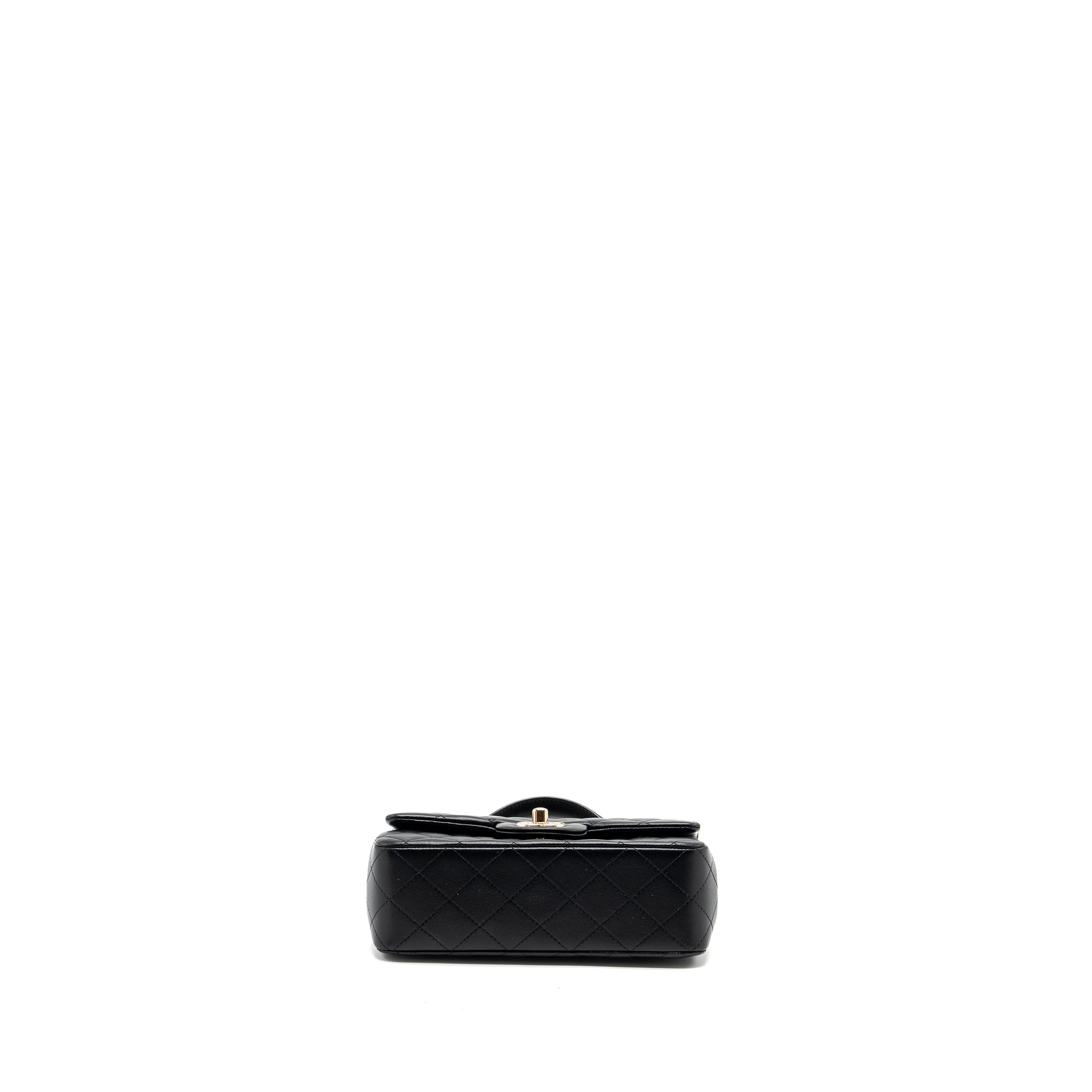 Chanel Top Handle Mini Rectangular Lambskin Black L(Microchip)