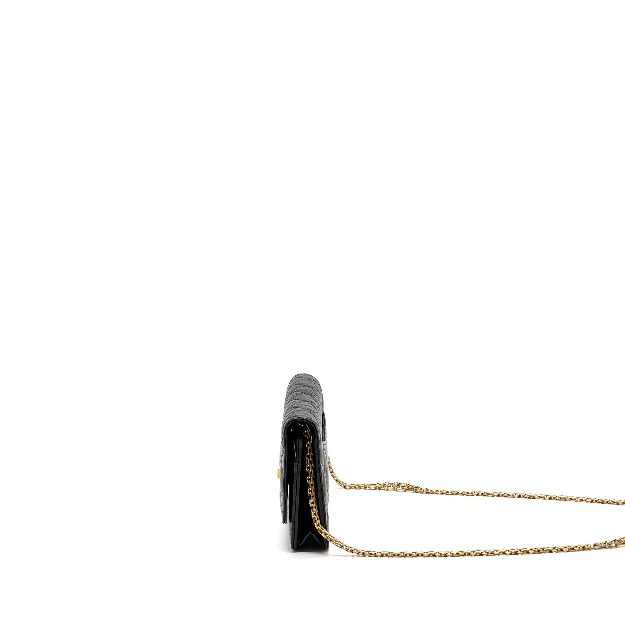 Chanel 2.55 Wallet on Chain Aged Calfskin Black Brushed  (Microchip)