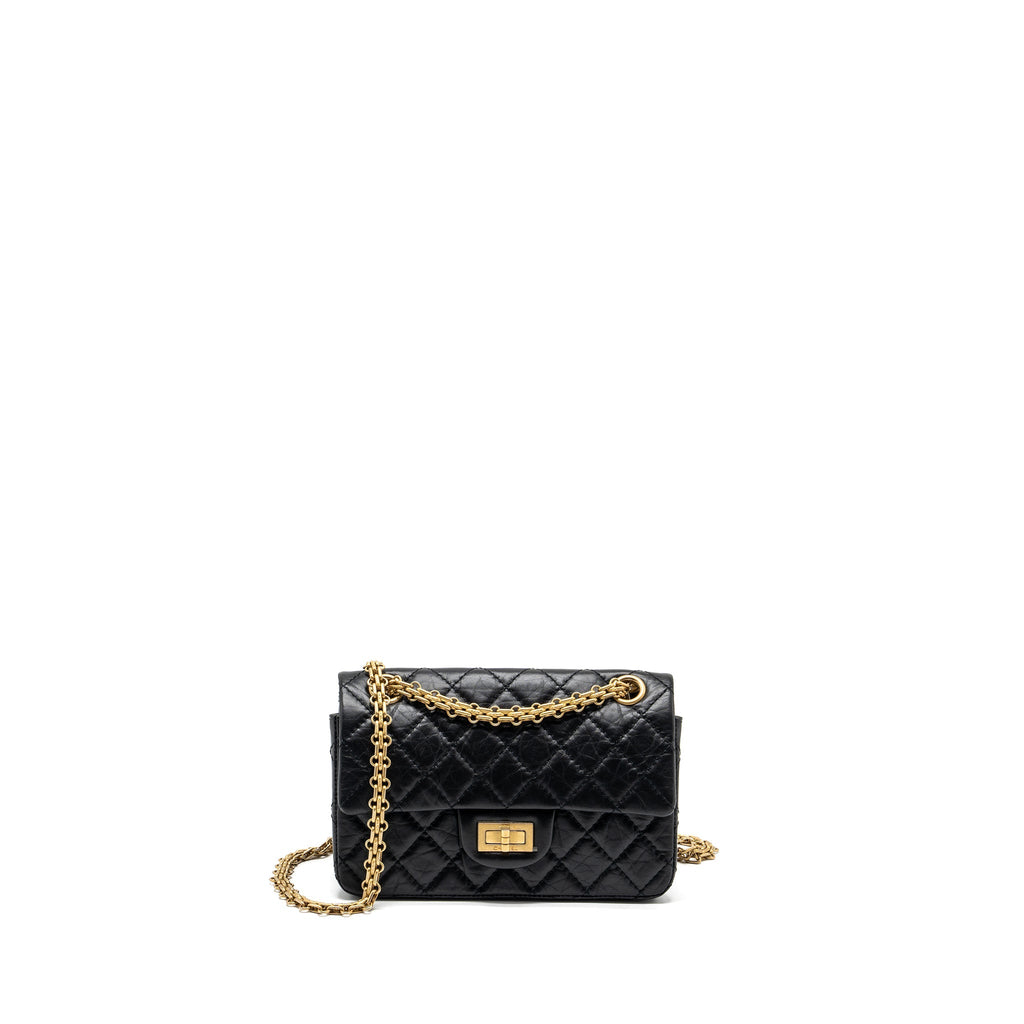 Chanel Mini 2.55 Reissue Flap Bag Aged Calfskin Black